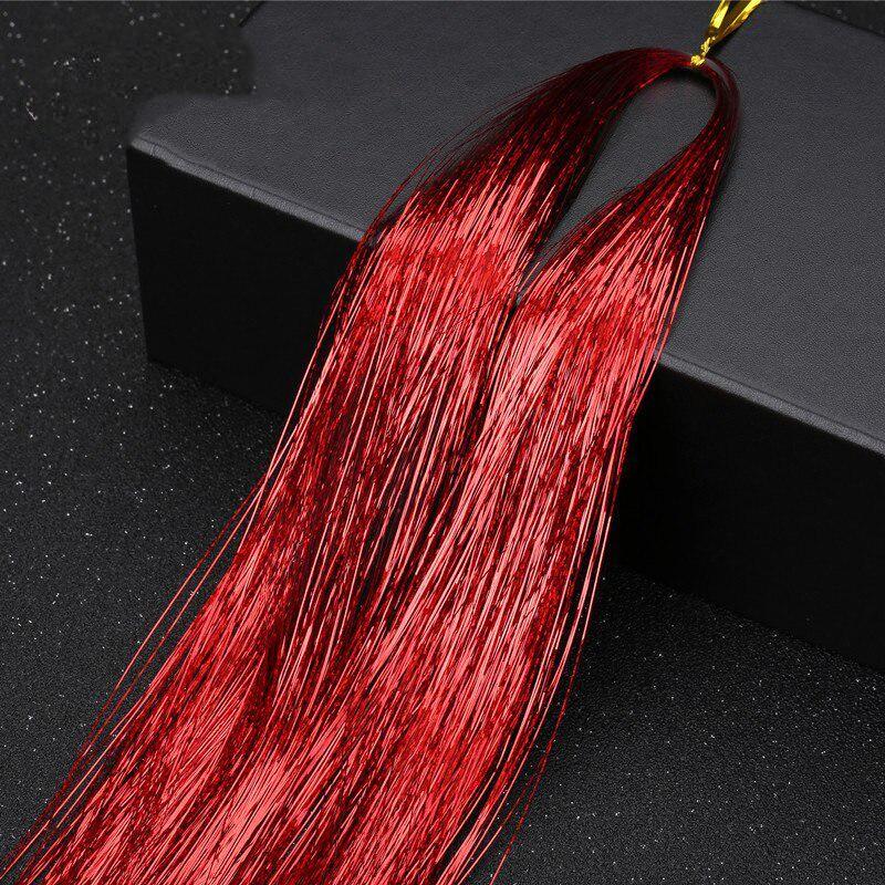 

Сумка Блиск Блискуча мішура Райдужне шовкове нарощування волосся засліплює жінок Хіпі для плетіння головного убору 93cm