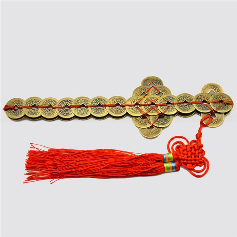 M-Modern-Home Furnishing Decorations China Coin Mascot Feng Shui Brass Coin Ornaments 28Cm For Protection Copper