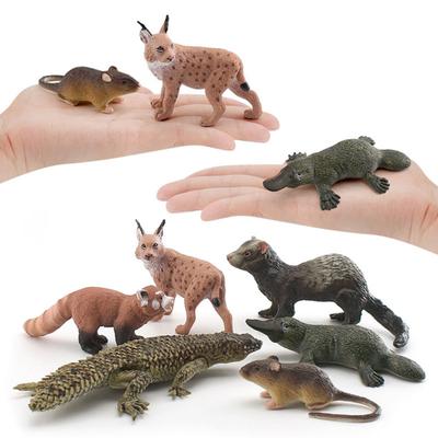 Yousheng Realistic Animal Figurine Leopard Cat Red Panda Mouse Platypus Ferret Egernia Depressa Model Miniature Figure Kids Educational Wild Animal