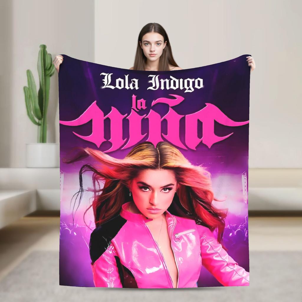 L-Lolas I-Indigos Spanish Singer Blanket  Soft Warm Funny Plush Throw Blanket For Couch Chair Travel Flannel Bedspread Bed Cover