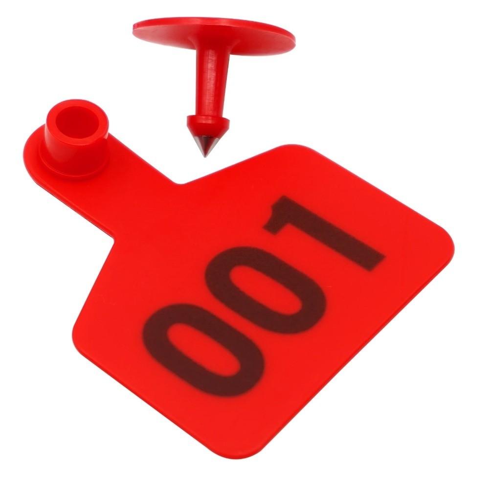 100Pcs 001-100 Numbers Pig Goat Ear Tag Identification Sheep Earrings Lables Cow Ear Tag Card Cow