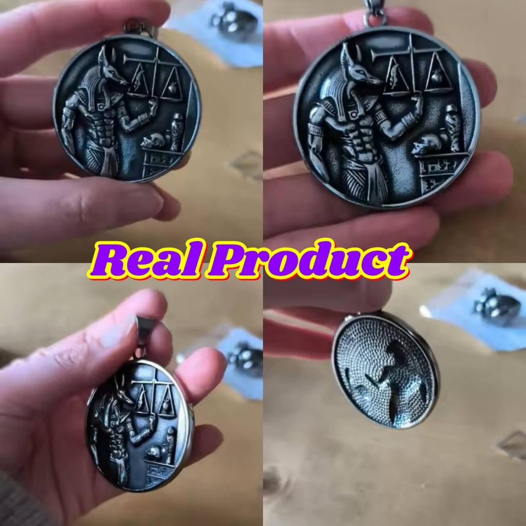 Forntida egyptisk symbol Anubis gud död farao mytologi hänge halsband män kvinnor rostfria stålkedjor smycken gåvor