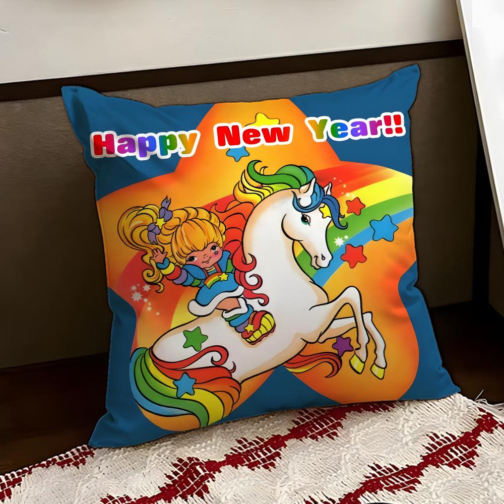 Cute RRainbow BBrite Cushion Cover Reversible Soft Durable Pillow Cover Home Car MultiScene Use for Daily Comfort