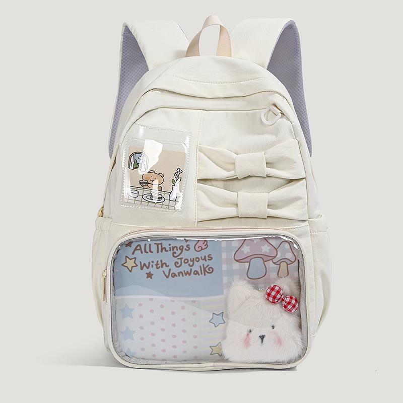 Schoolbagins Wind Large Capacity Junior High School Student School Bag Female Korean Edition Girl Transparent Backpack Personalized Versatile Campus