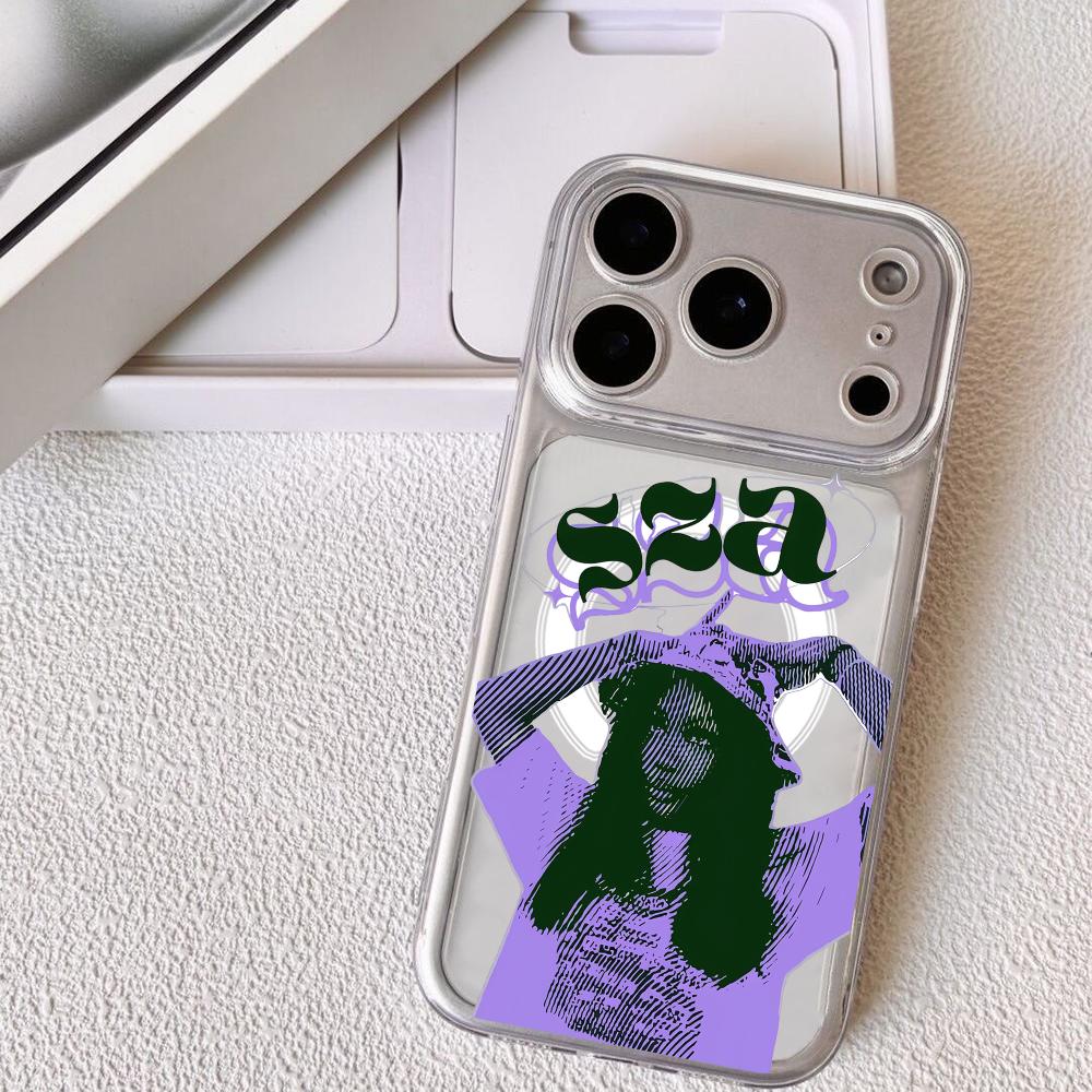 Saturn Singer S-SZA Phone Case For iPhone 17 16 15 14 13 12 Pro Max Plus With Magnetic Crystal Clear Case Wireless Charge