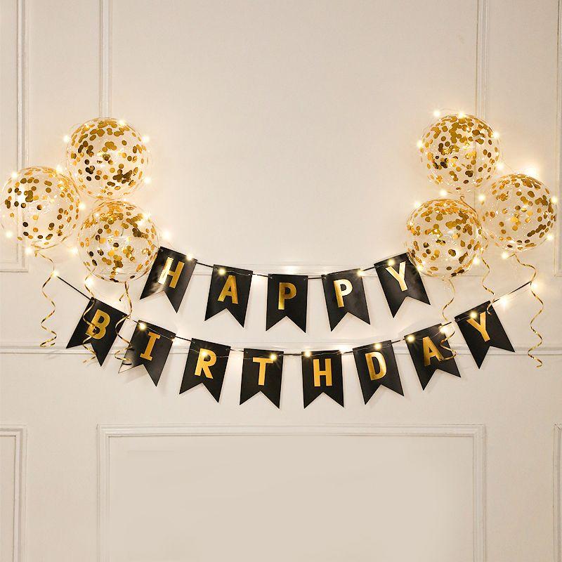 Birthday Banner Decoration, Scene Arrangement, Baby's First Birthday Balloon, Children's Party Background, Happy Birthday