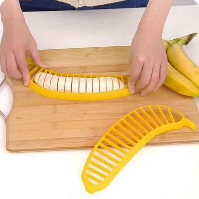 Kitchen Gadgets Plastic Banana Slicer Cutter Fruit Vegetable Tools Salad Maker Cooking Tools HD