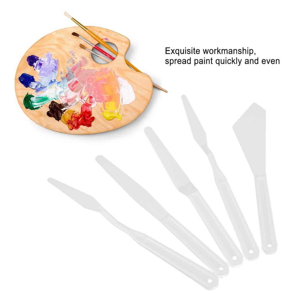 6pcs White Plastic Painting Palette Knives Paint Art Pigment Spatulas