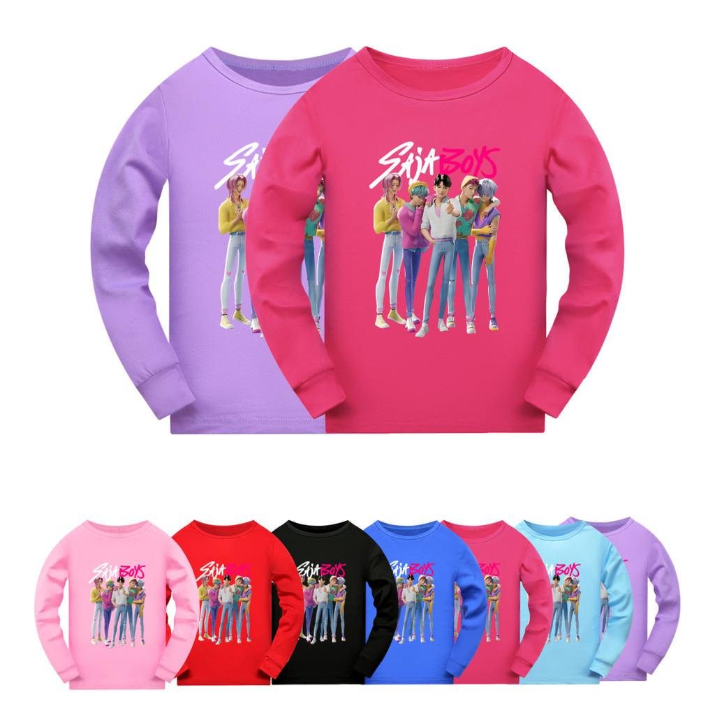 4986 Kids Girls Sajaboys Rumi Zoey Mira Super Star Print Long Sleeves T-Shirt