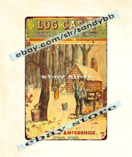 

Log Cabin Maple Syrup collector tree metal tin sign elegant home decorAluminum 30x40cm(11.8x15.7inch)