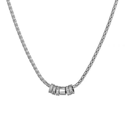 Titanium Steel Flash Diamond Ring Pendant Necklace Women's Light Luxury Niche Design Sense Versic Collarbone Chain Men's Tide