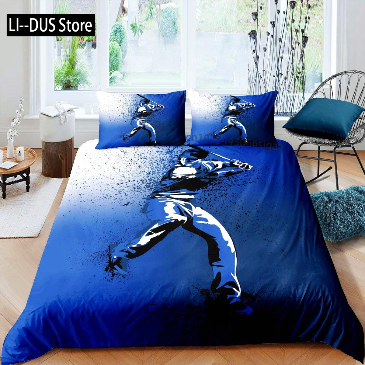

Comforter Baseball Polyester Ball Pattern Sports Theme Player Twin Bedding Set For Teen Baseball Lovers Queen King Comforter (quilt)-EU Single(135*200cm)3pcs