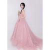 Studio-Themed Wedding Dress: New Girl Style, Pink Skin-Tone Enhancing, Colorful Yarn, Outdoor Travel Photo Dress