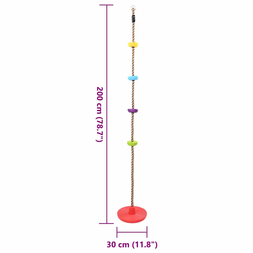 Multi Colored Climbing Rope 30 x 30 x 200 cm Plastic