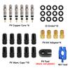 7-74PCS Presta Valve Core Brass FV Nozzle Replacement MTB Road Bike Tubeless Service Parts Alloy Remover Tool O-Ring Optional