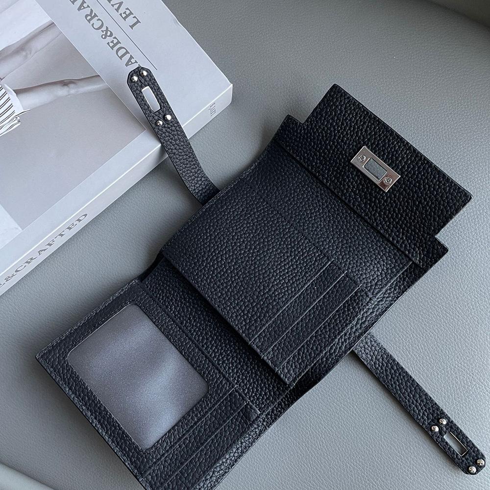 Prabangios moteriškos piniginės iš natūralios odos, pirmas karvės odos sluoksnis, trumpa piniginė, firminis stilius, sidabro spalvos užsegimas, piniginė, piniginė be logotipo