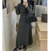 Casual Temperament Knitted Sweater Set Women's New Lace Lace Splicing Pullover Sweater + Skirt