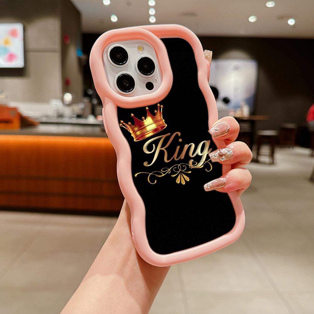 Чехлы для телефонов N84 King Queen Couples Macaron Wavy Edge для iPhone 16 Pro — фото 15