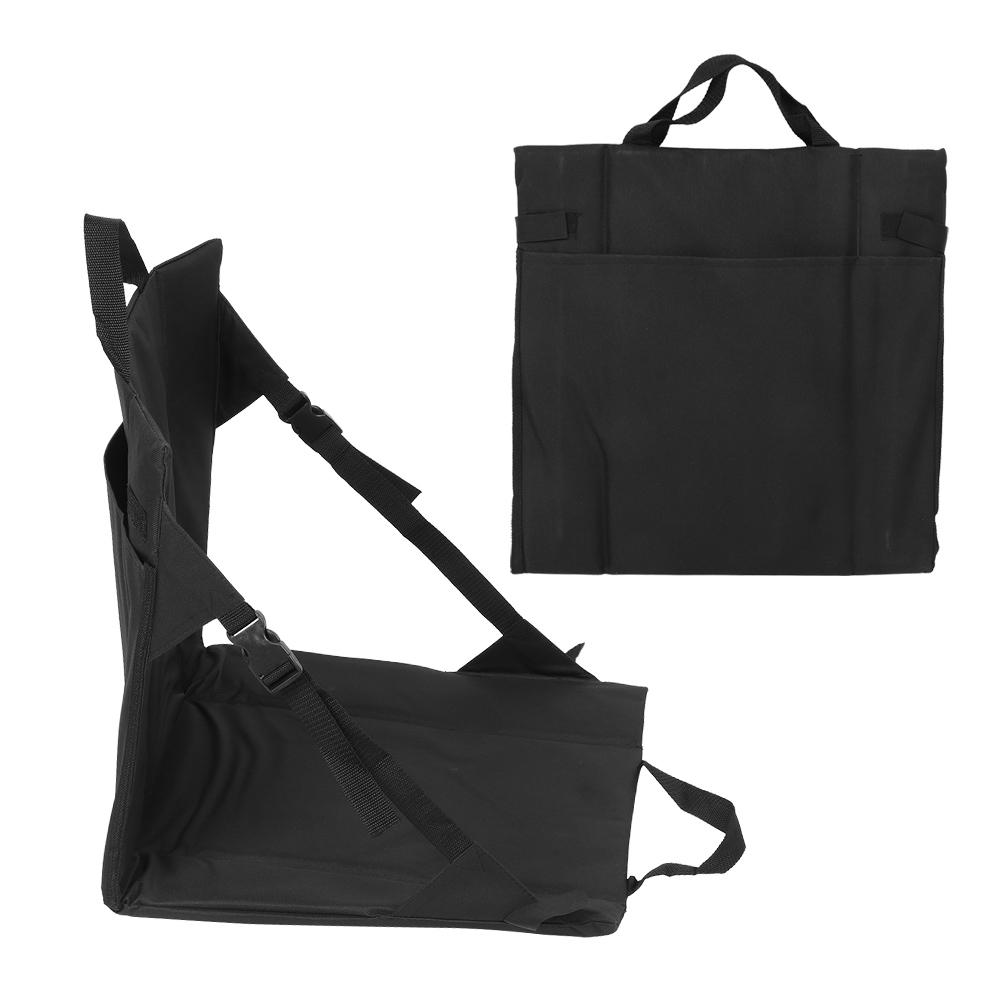 Black Folding Cushion Beach Chair Portable Lightweight Stadium Cushion Outdoor Camping Equipment