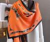 Korean Light Luxury Retro Equestrian Printing Imitation Cashmere Scarf Women'S Autumn And Winter Thickened Warm Scarf Fashionable Versatile Shawl
