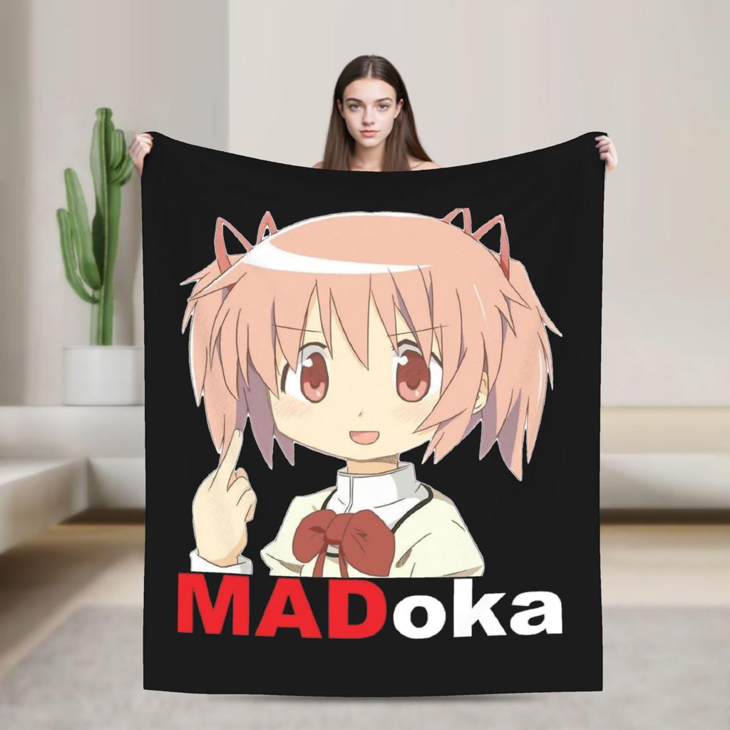 Puella Magi Madoka Magica Blanket Fleece Air Conditioning Cartoon Breathable Soft Throw Blankets for Home Plush Thin Quilt