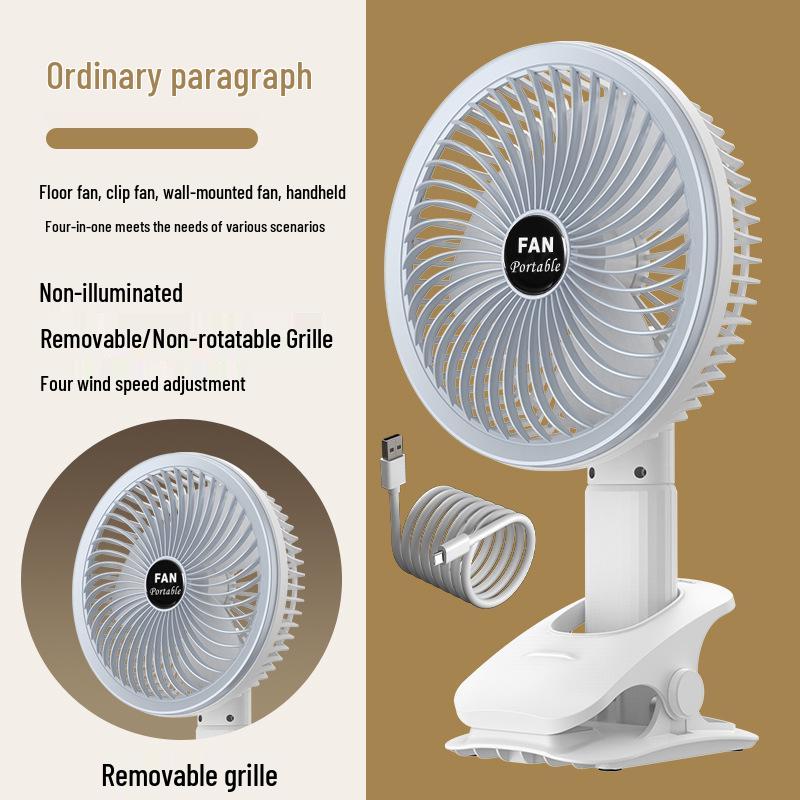 USB Rechargeable Desk & Clip Fan for Home, Office, Dorm – Compact Air Circulator