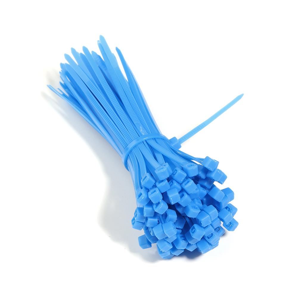 100 Stück/Los Selbstverriegelnde Kunststoff-Nylon-Kabelbinder Bunte Reißverschluss-Wickelbänder Nylon-Kabelbinder-Set Befestigungsring Schlaufe Drahtwickel