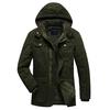 Winter Men Thick Fleece Jacket Hat Detachable Cotton Coat Social Activity Fashion Casual Business