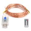 LED Remote Control String Light 8 Modes USB Powered 33ft/100LED Copper Wire String Light