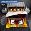 3PCS Japan Football Association Emblem Bedding Set 2D Printing (Includes 1 Duvet Cover + 2 Pillowcases Coreless), Bedroom decor,Fan gift