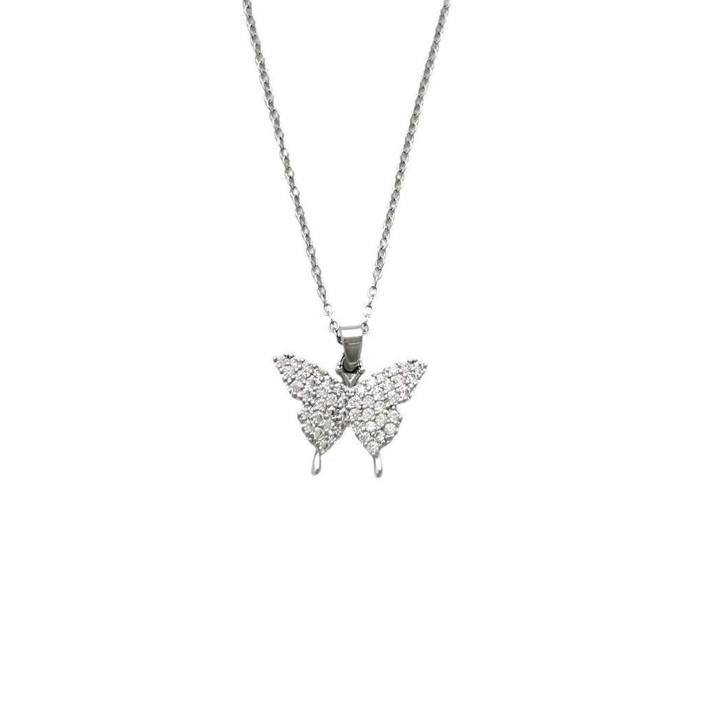 Four Leaf Clover Pendant Necklace For Women Fashionable Zircon Crystal Adjustable Chain Delicate And Versatile Jewelry
