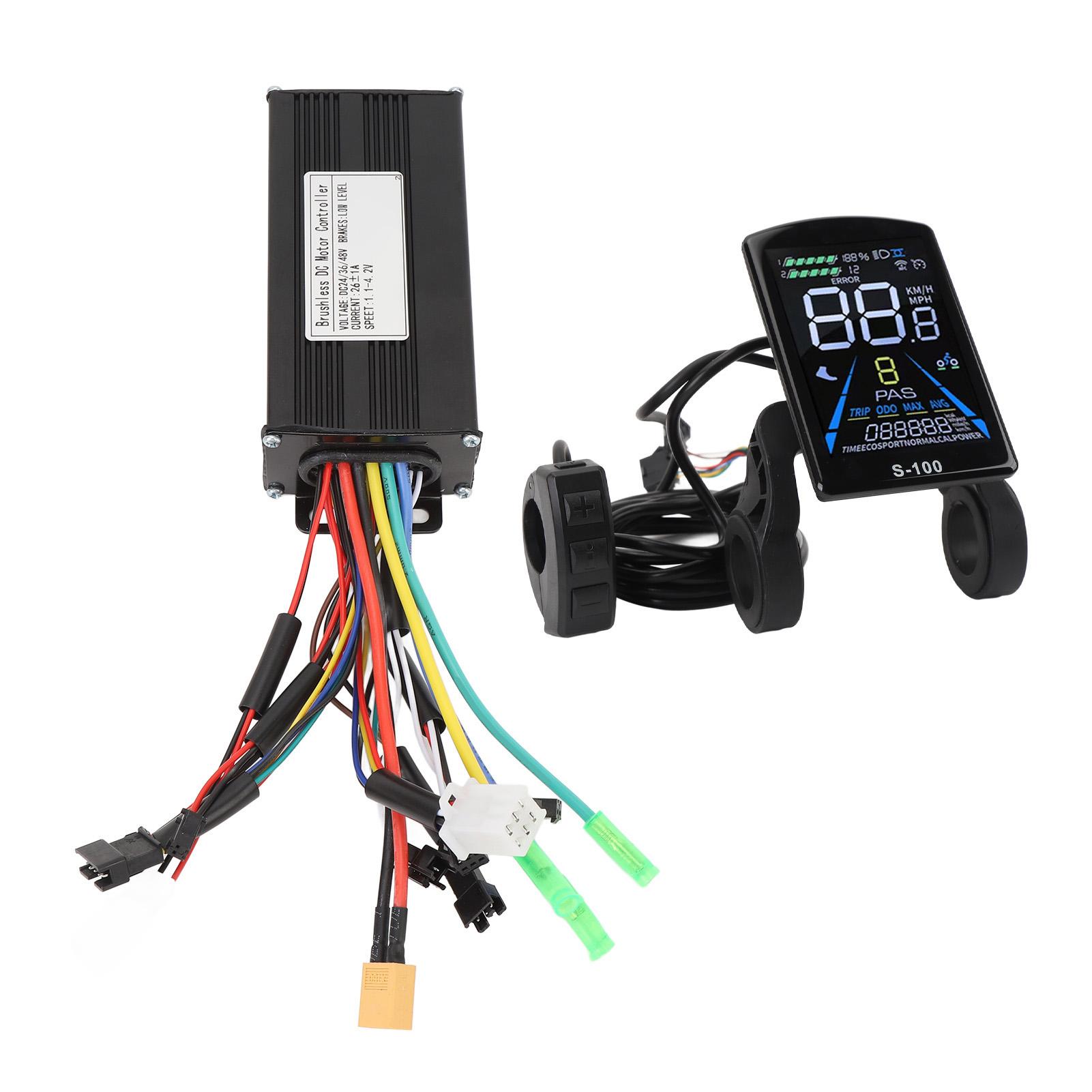 

Electric Bike Controller Kit 3 Mode 26A Brushless Motor Controller with LCD Panel for 36V 500W 36V 750W 48V 500W 48V