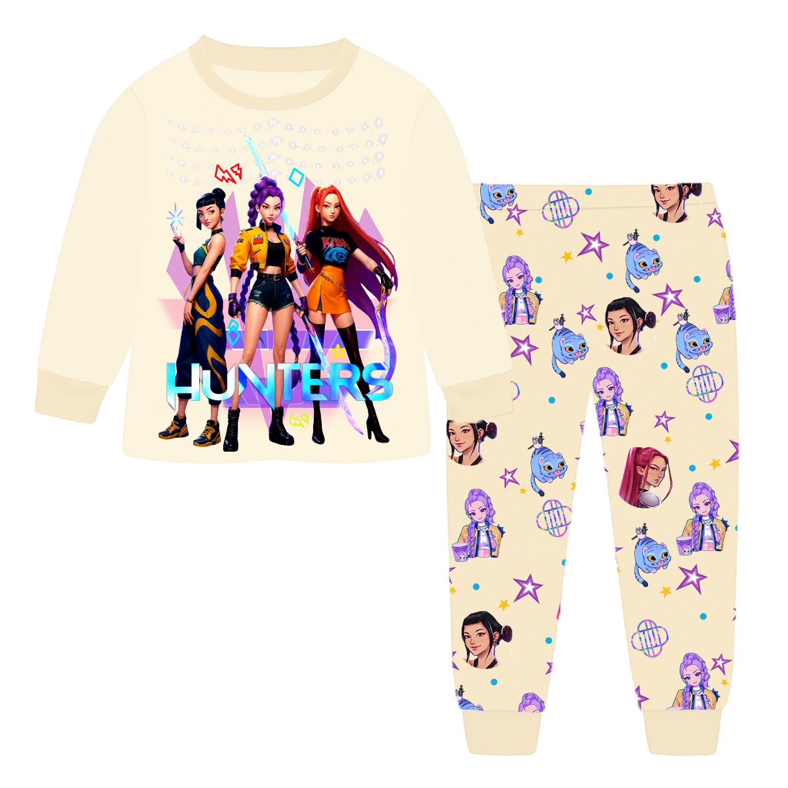 

Children s Fashion Suit Round Neck Long Sleeve Top Pants 110 бежевий