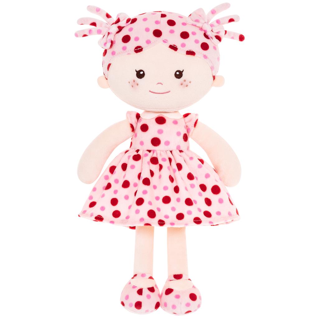Plush Doll Baby Gril Gifts Milly Series Doll-Pink Red Polka Dots Ideas for Children's Day Gifts 13 Inches