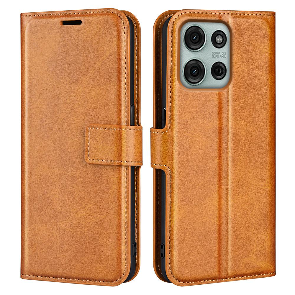 For Motorola Moto G75 5G Stand Case Anti-Scratch Calf Texture Leather Phone Cover