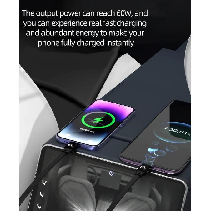 For Tesla Model 3/Y Highland Juniper Rear Exhaust Air Outlet Docking Station Rear Central Control Socket 60W Fast Charger