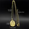 Collana Pendente Medaglia Vergine Maria con Gesù Bambino per Donne Uomini Acciaio Inossidabile Colore Oro Gioielli Cristiani Regalo
