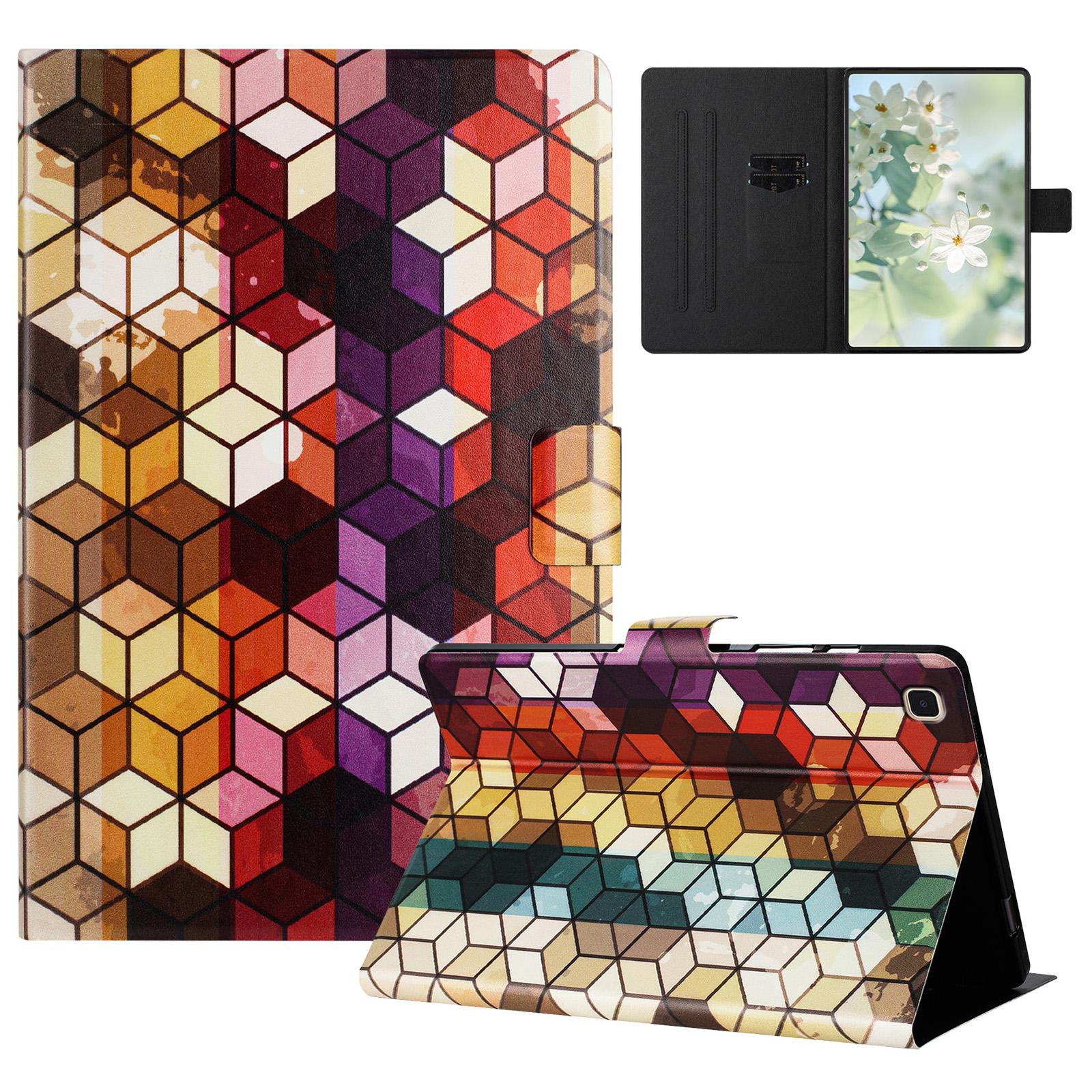 

For Samsung Galaxy Tab S6 Lite (2024)/(2022)/(2020) P610/P615 Case Pattern Printed Stand Litchi Texture Leather Tablet Cover with Card Slots A