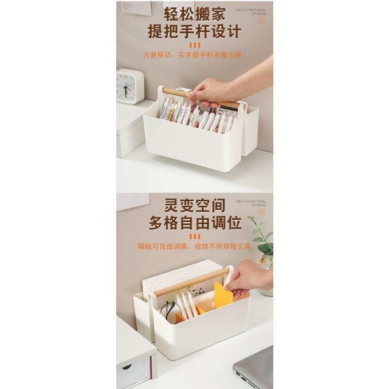 Large Capacity Divided Multifunctional Handle Marker Storage Box Desktop Pencil Organizer For Students
