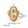 Geometric Summer Transparent Ring Stainless Steel Open Ring Retro Eternal Flower Ring  Couple