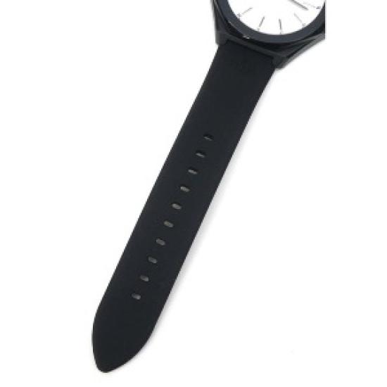 Open Box Armani Exchange AX4600 Classic Signature Quartz Watch – White Dial, Black Silicone Strap