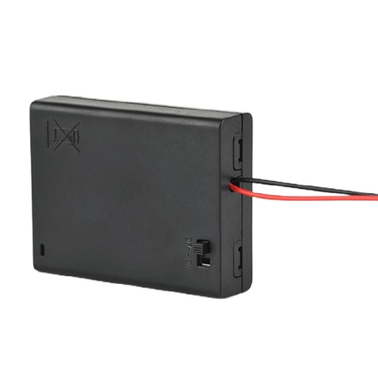 6V Power Supply Case for 4 3A Batteries Featuring Switcher Control and Secure Spring Contacts