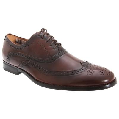 Mens Leather Lace-Up Oxford Brogue Shoes