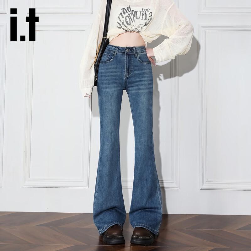 

izzue it Women s High-Waisted Flared Stretch Jeans M