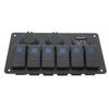 20A 6 Gang Rocker Switch Panel 12V 24V Blue Light Waterproof for Boats Ships Cockpits SUV Trucks