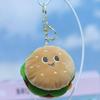 Plush Short Creative Burger Shaped Backpack Keychain Pendant Accessory Gift