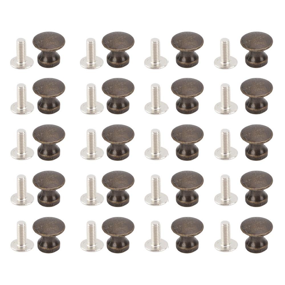 

20pcs Cabinet Handle Zinc Alloy Single Hole Handle Round Head Bronze Small Handle Vintage 12x11MM Mini Drawer Pulls Jewelry Box бронзовий