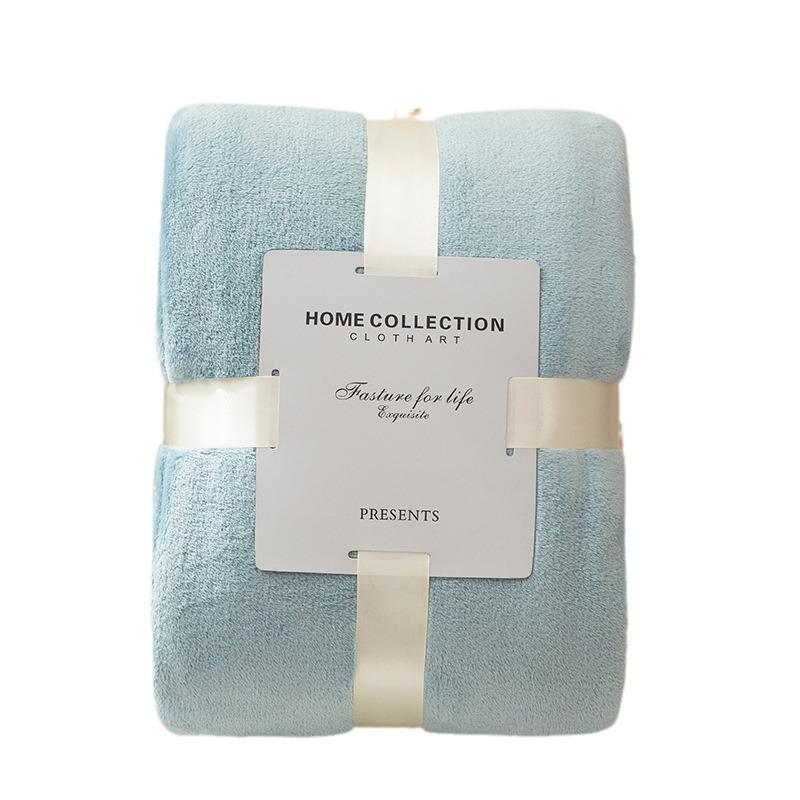 Solid Color Flannel Blanket - Cozy Air Conditioning or Office Nap Blanket