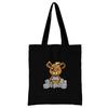 Summer New Teddy Bear Series Canvas Tote Bag Harajuku Style Black Printing High Capacity Shoulder Bag Fashion Shopping Bags