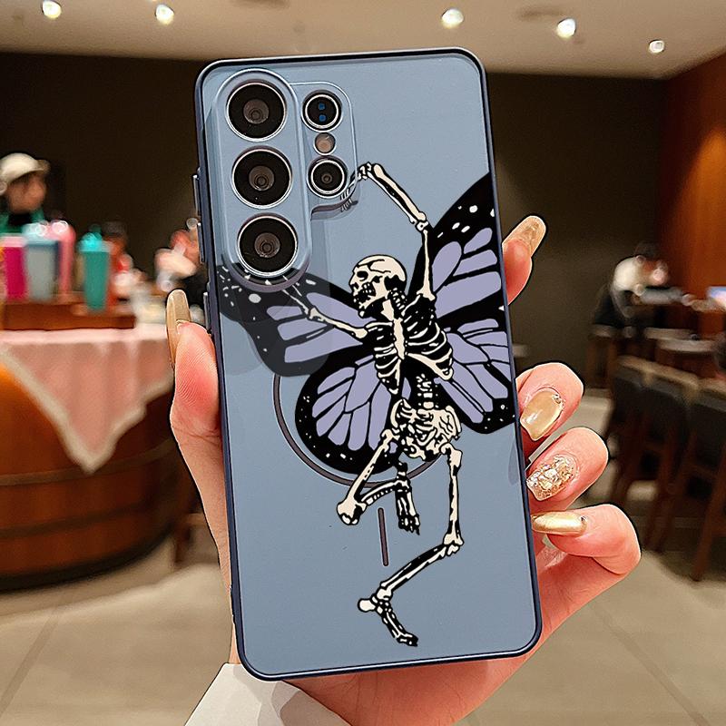 Colorful Skeleton Pattern Case For Samsung S26 Edge S25 FE S24 Plus S23 S22 Ultra A15 A16 A17 A35 A36 A37 A54 A55 A56 A57 5G Magnetic Matte Cover